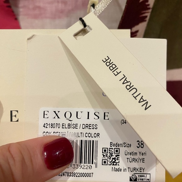 NWT EXQUISE Polka Dot Linen Shirt Dress Size 6 - Picture 3 of 7